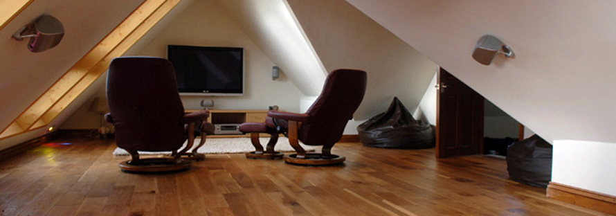 Home cinema in loft conversion